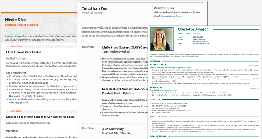 Create resume online templates