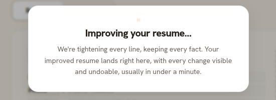 The improving overlay, reading We're tightening every line, keeping every fact