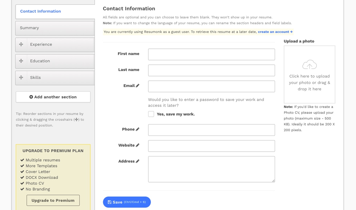 Sign up for an account