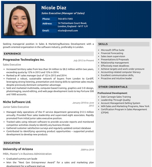 Photo Resume Templates, Professional CV Formats | Resumonk