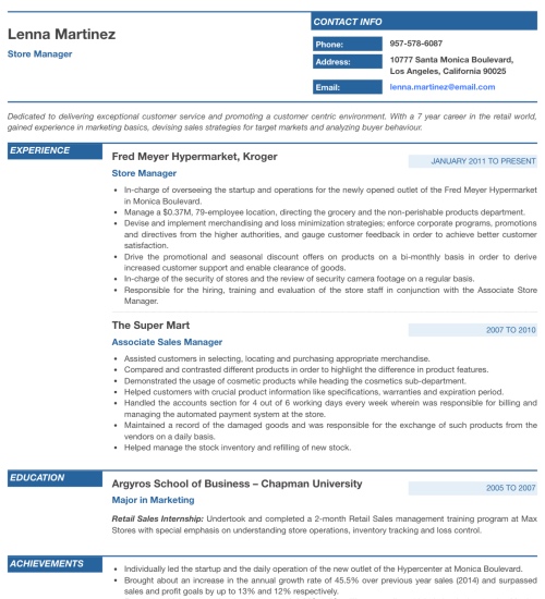 Professional Resume Template & Format - 'Prestige'