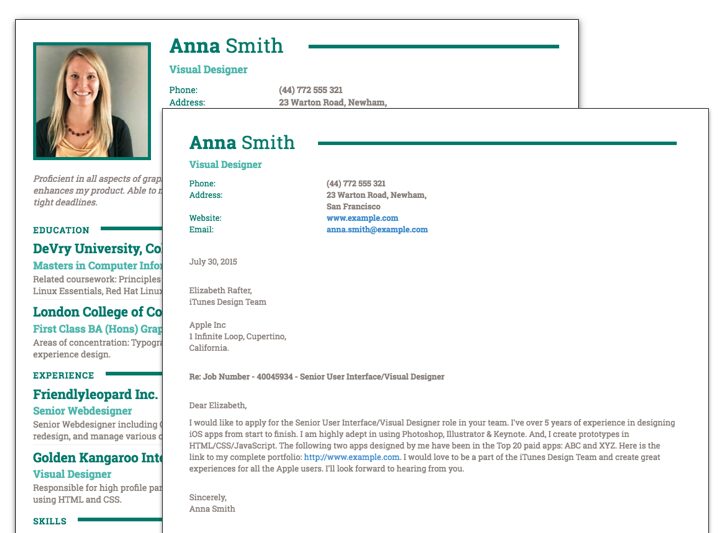 Cover letter template: Clear