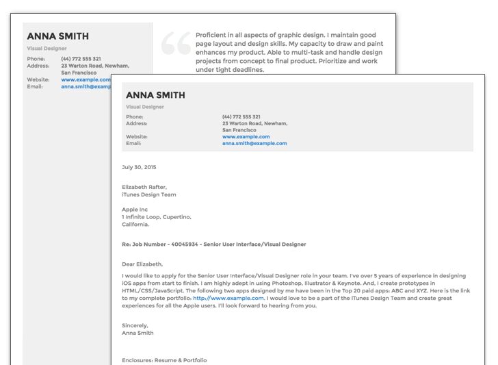 Cover letter template: Slate