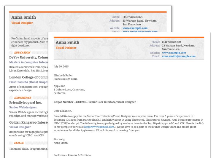 Cover letter template: Slim