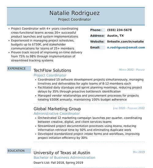 Resume template and format: Classica