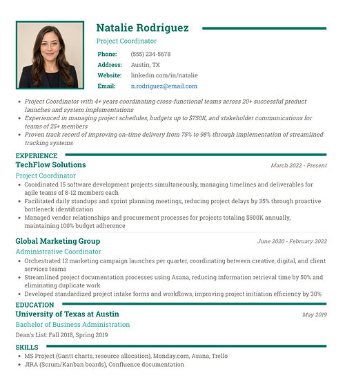 Photo resume template and format: Clear
