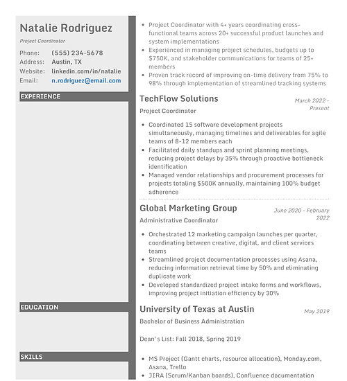 Resume template and format: Concrete