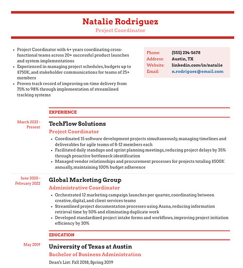 Resume template and format: Modernism