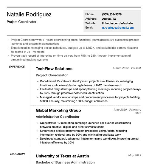 Resume template and format: Simplimo