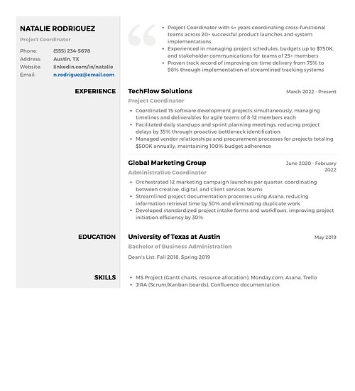 Resume template and format: Slate