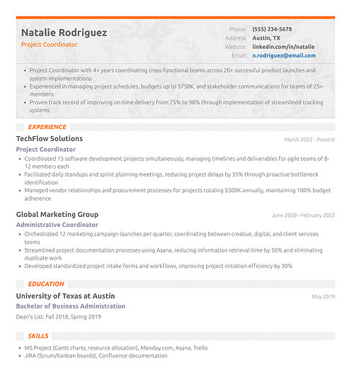 Resume template and format: Slim