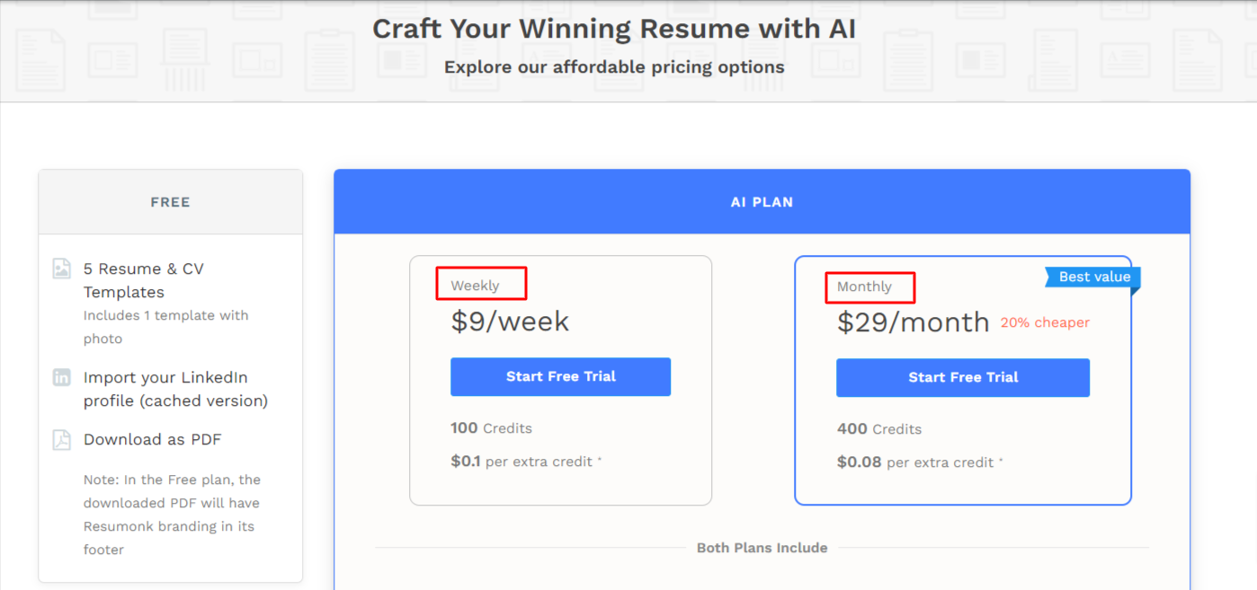 resume writing ai free