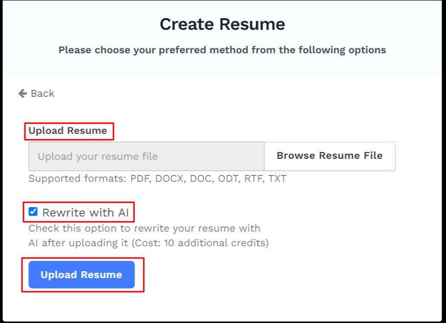 resume writing ai free